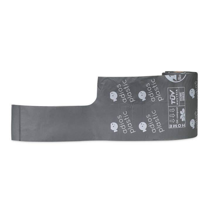 Adios Plastic – wholesale Pet poo bag – Compostable Dog Poo Bags - 4 Rolls Grey - HANDLES (60 Bags)