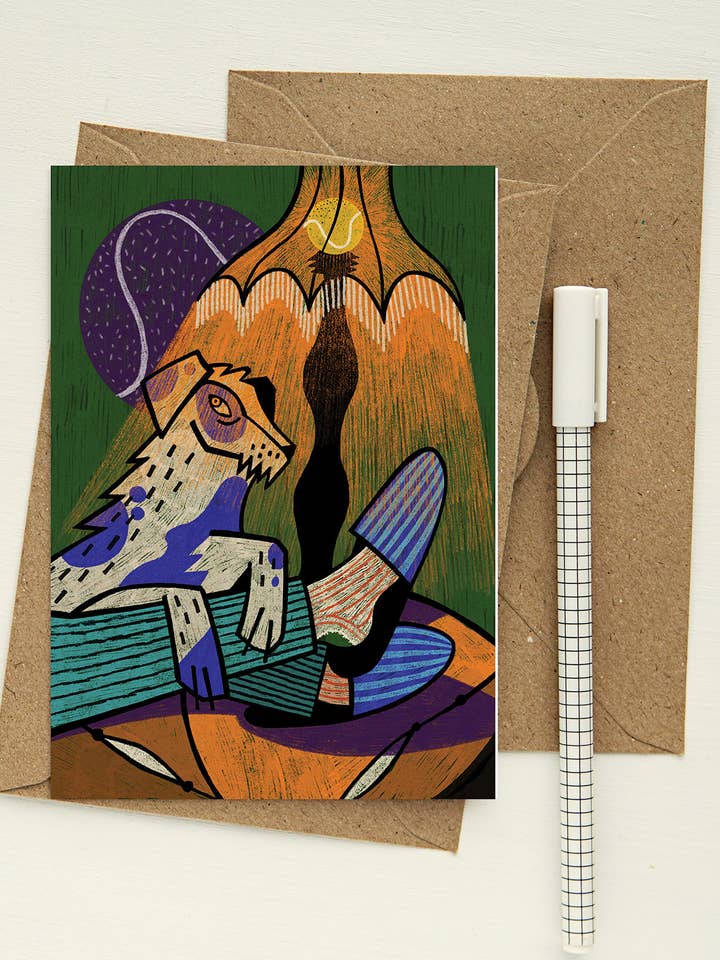 Men's Best Friend - greeting card for wholesale by Niki Usagi