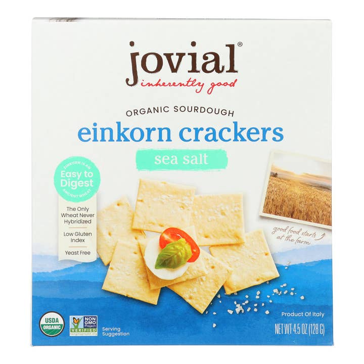 Everyday Supply Co - Wholesale Crackers - Jovial Sourdough Einkorn Crackers, Sea Salt, 10 Pack, 4.5 Oz