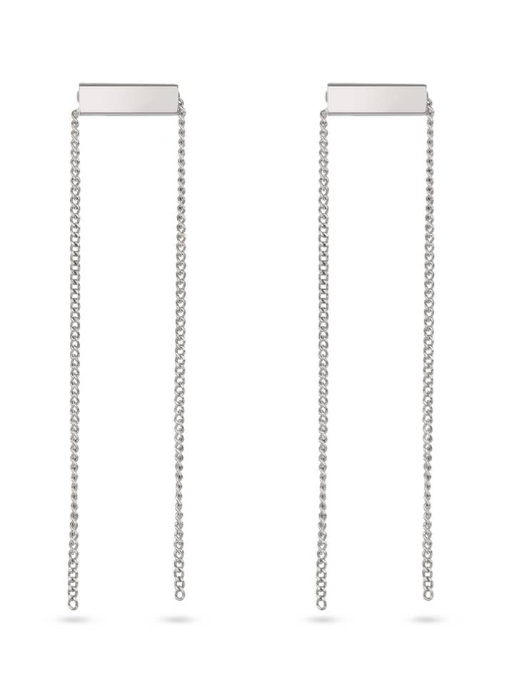 Chunnel Stud Earrings Silver for wholesale by NO MORE ACCESSORIES