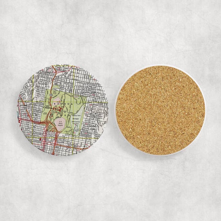 Daisy Mae Designs - Wholesale Coasters - Balboa Park San Diego California Map Ceramic Coaster
