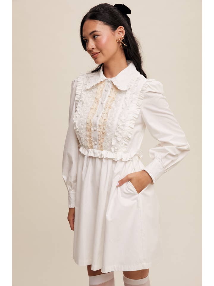 Listicle - Wholesale Dress – Women's - Floral Ruffle Mini Dress4