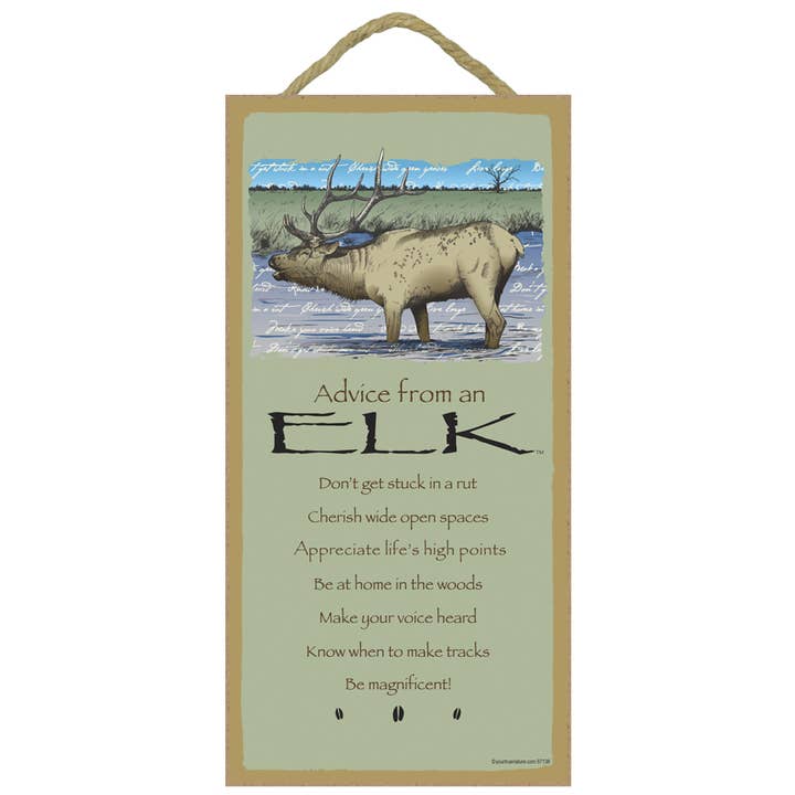 Elg/Rådgivning Fra - 5 „x 10" træplade, skilt - licenseret f for engroshandel hos SJT Enterprises, Inc.