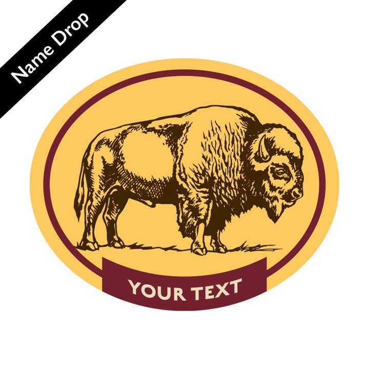 Pegatina de Nombre de Insignia de Bisonte | Personalizable para venta al por mayor de Counter Couture