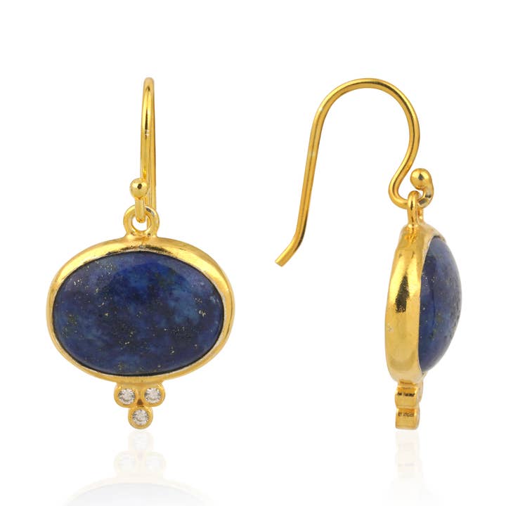 SIENA EARRINGS, LAPIS for wholesale by Chakarr Jewelry