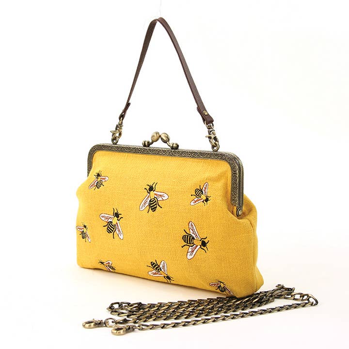 COMECO INC - Wholesale Clutch Bag - Women's - Bees Kisslock Bag