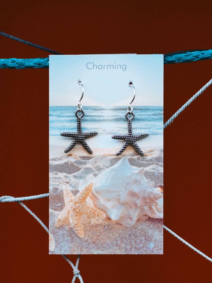 Charming Sterling Silver Starfish Earrings for wholesale by Alaska Creations