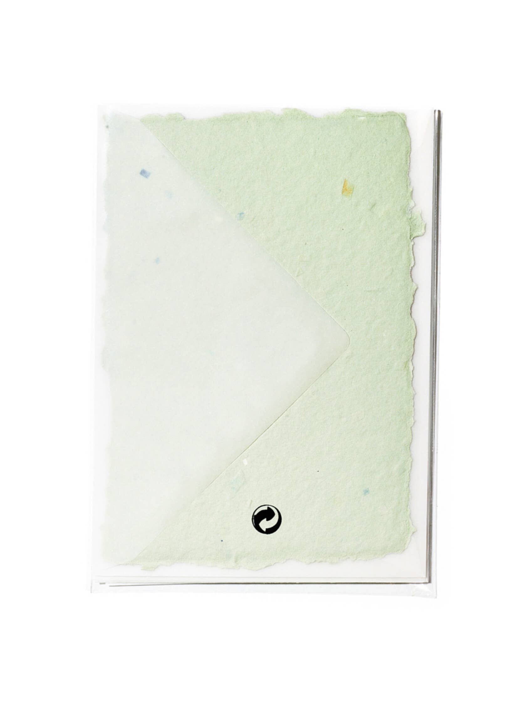 NOUVEL ÉTÉ - Wholesale Stationery/Notecard Set - 5 handmade papers & envelopes Terrazzo Jade1
