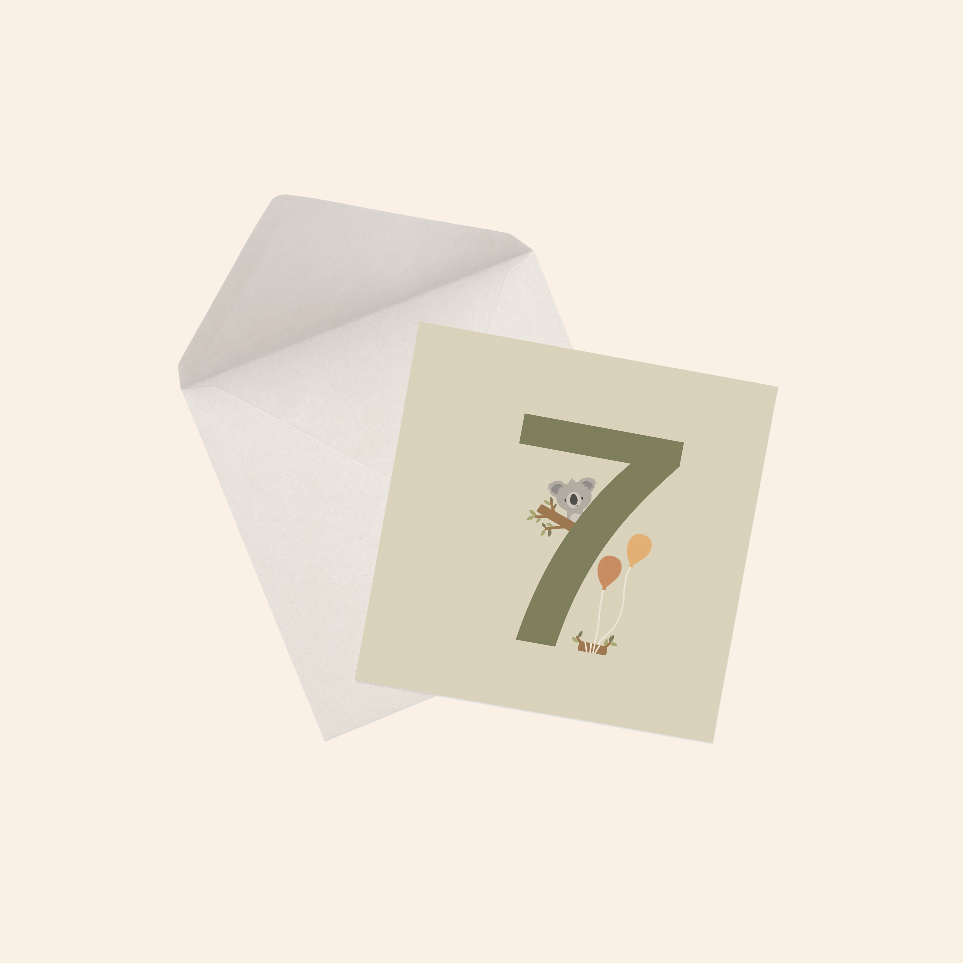 Flora and Mae Creative - Wholesale Birthday card - Birthday Numbers - Green6