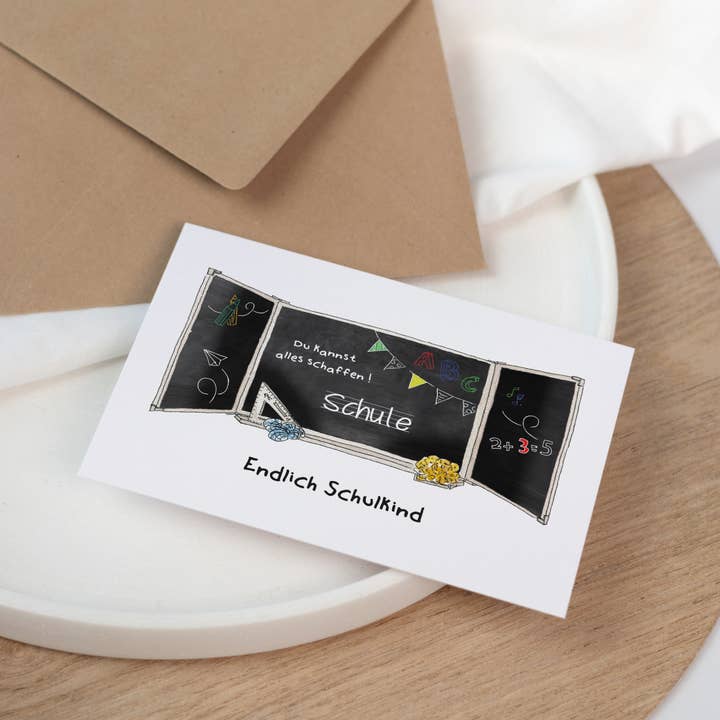 Cartão de Matrícula Escolar – Volta às Aulas | Quadro Negro | Cartão de Início do Ano Escolar por atacado de Funkenbunt