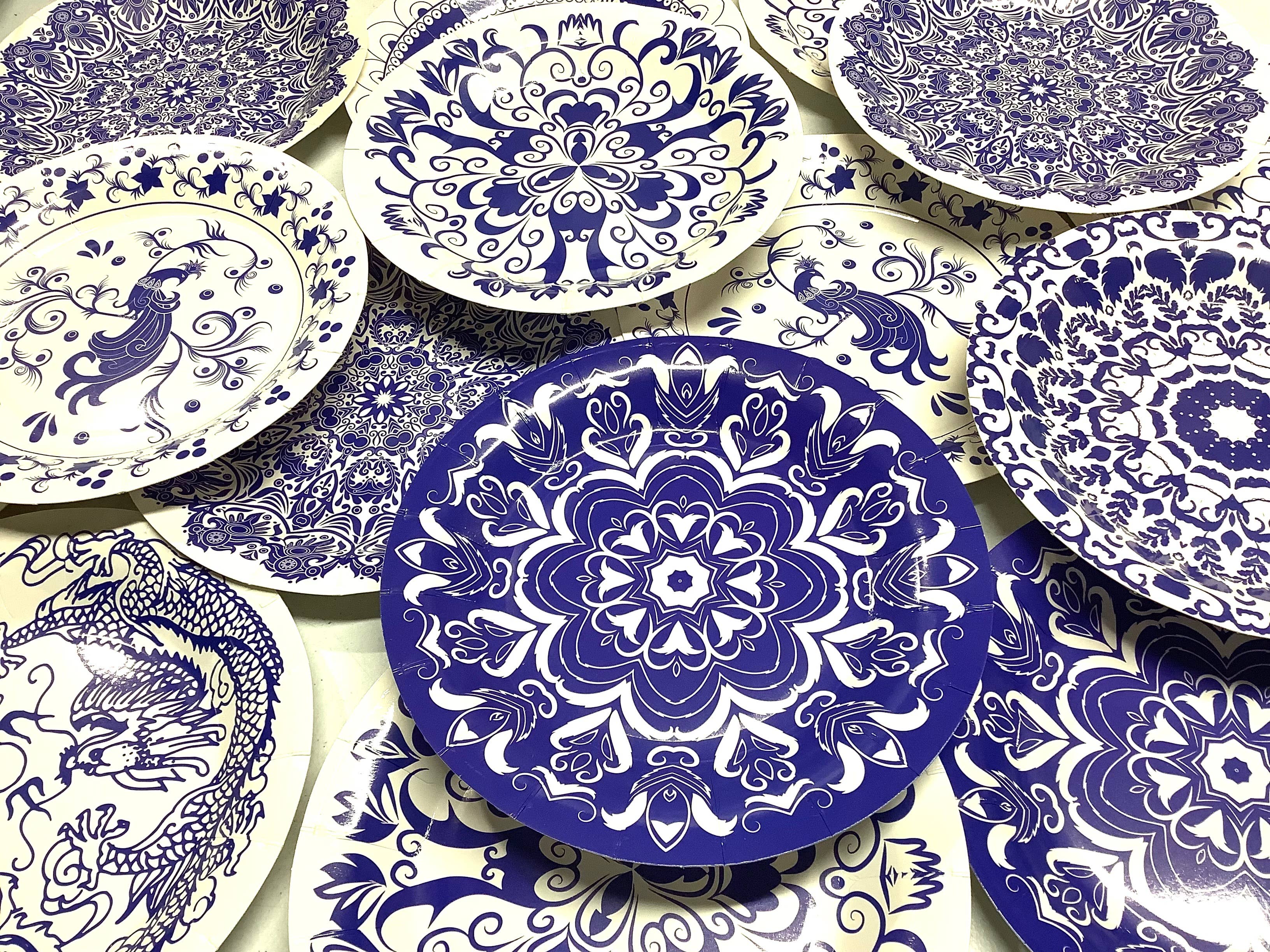 All Little Cute Things - Wholesale Disposable Plate - Blue and White Assortment Chinoiserie Plates Cake Dessert3