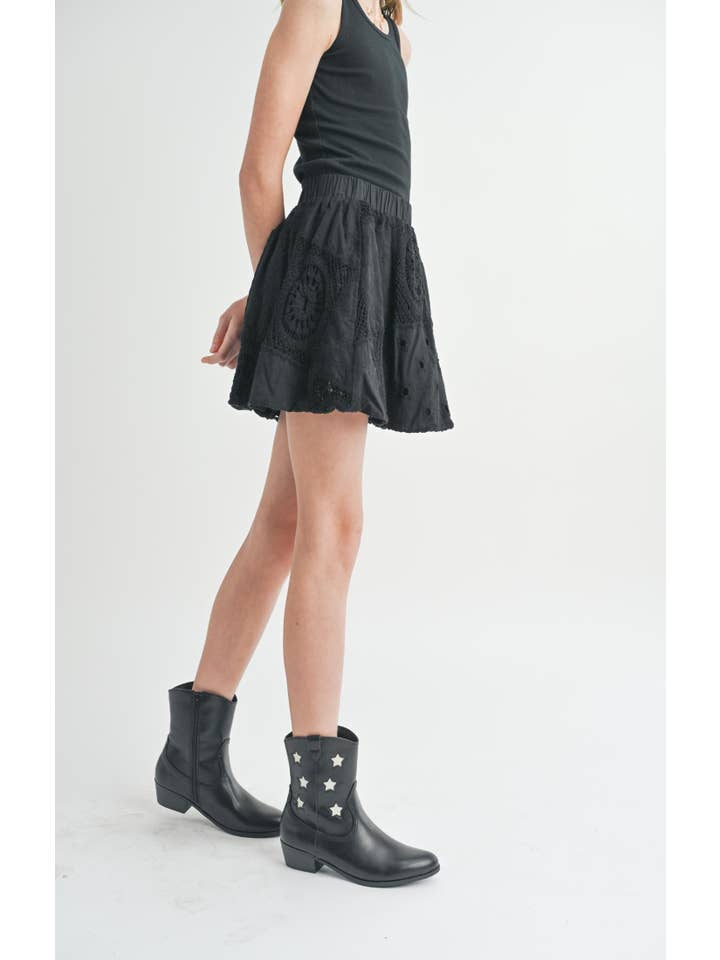 Sadie & Sage - Venta al por mayor Falda - Niños - Falda Mini Burbuja Recuerdo Tween: NEGRO2