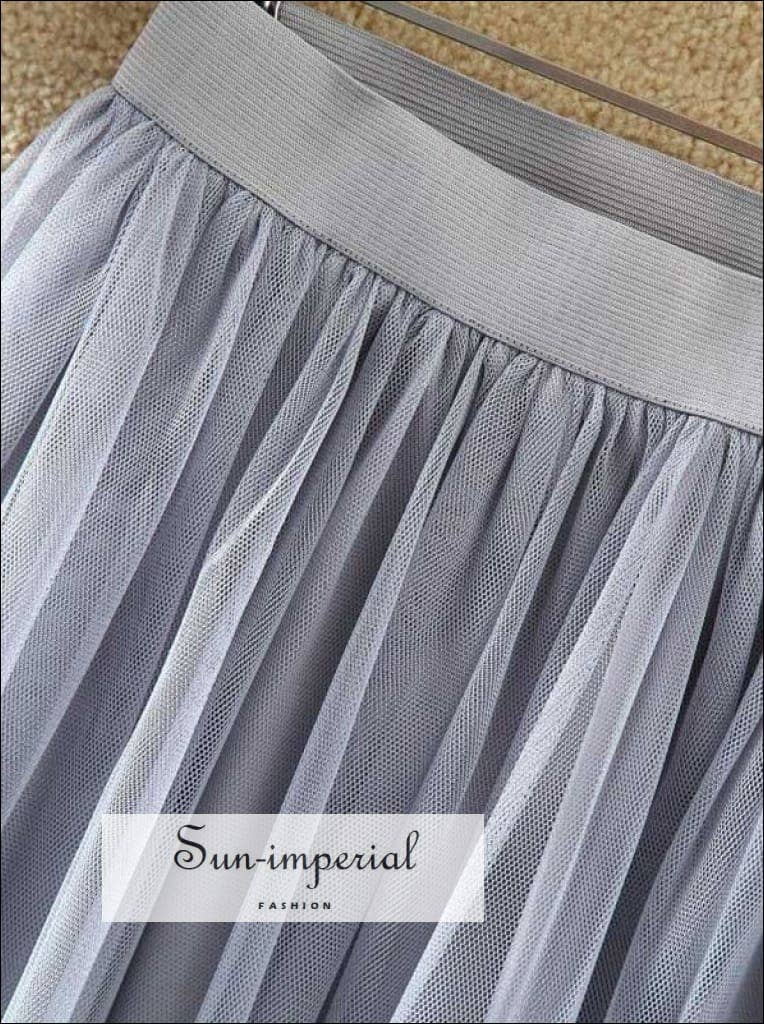 Sun Imperial - Wholesale Skirt - Women's - Long Tulle Mesh Skirt High Waist - Pleated Tutu Design8