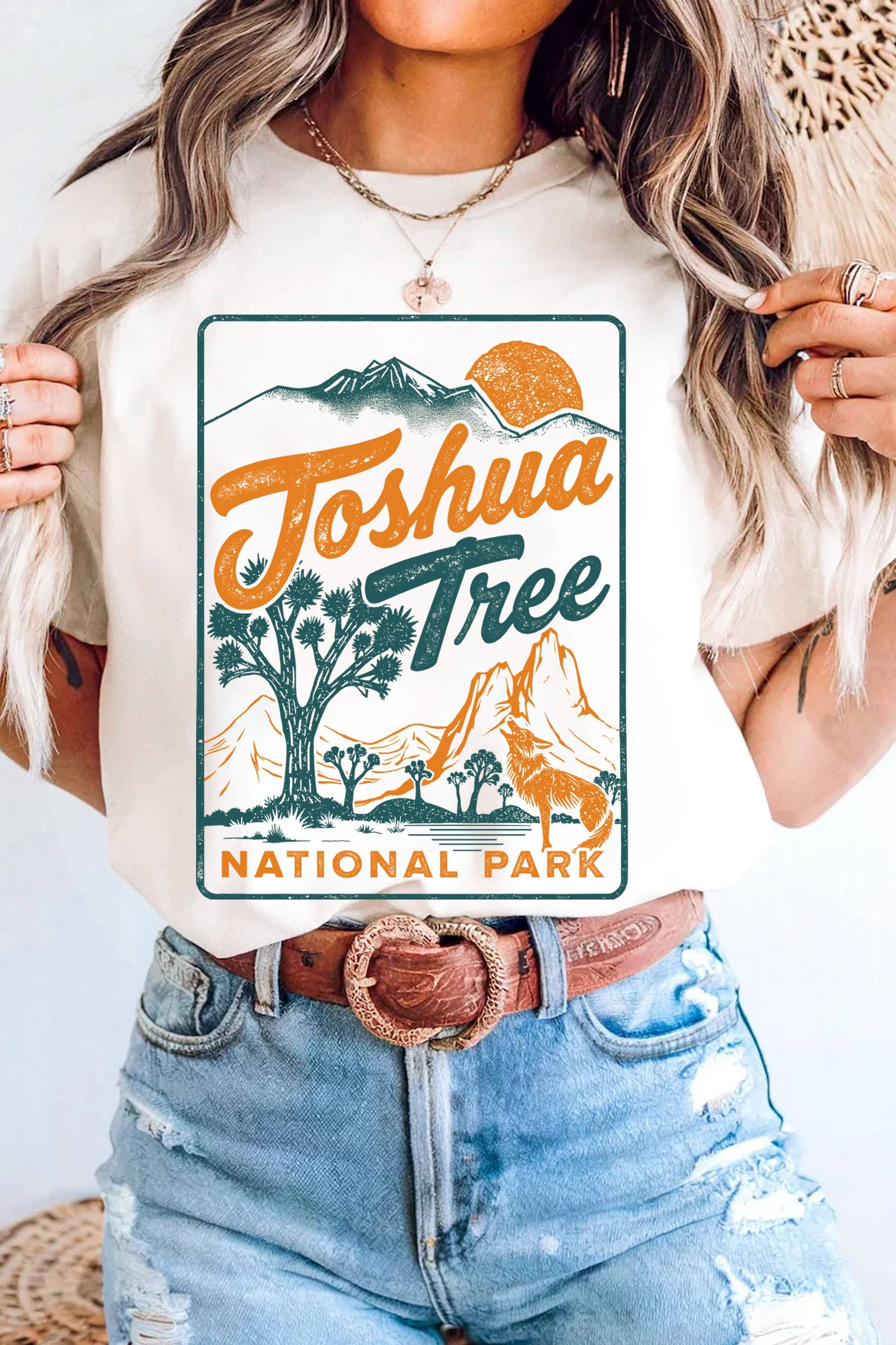 Rustee Clothing - Venta al por mayor Camiseta serigrafiada - Mujer - CAMISETAS GRÁFICAS DE COYOTE DE JOSHUA TREE3