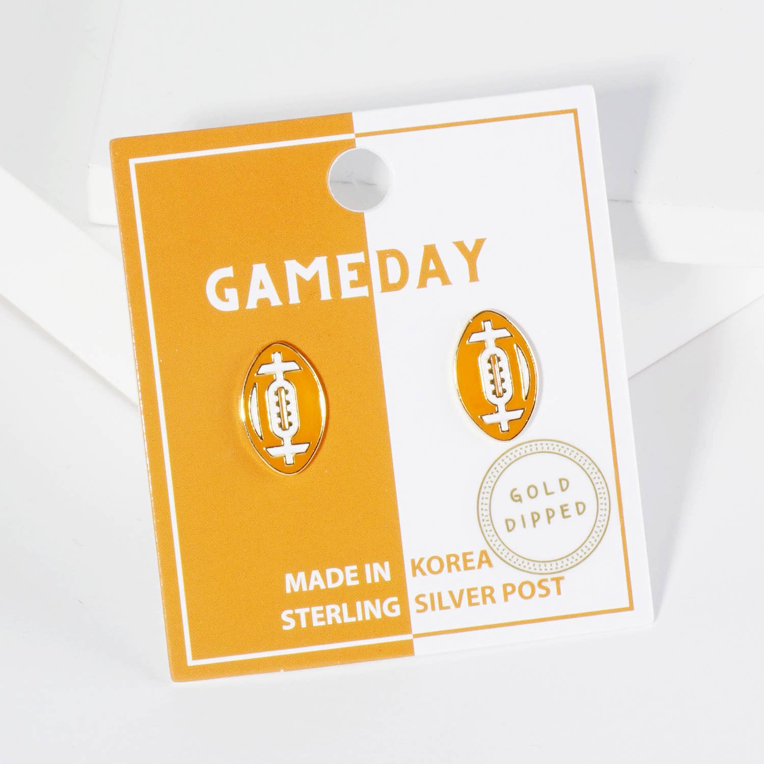 Lou & Co - Wholesale Stud/Post Earrings - Enamel Football Stud Earrings13