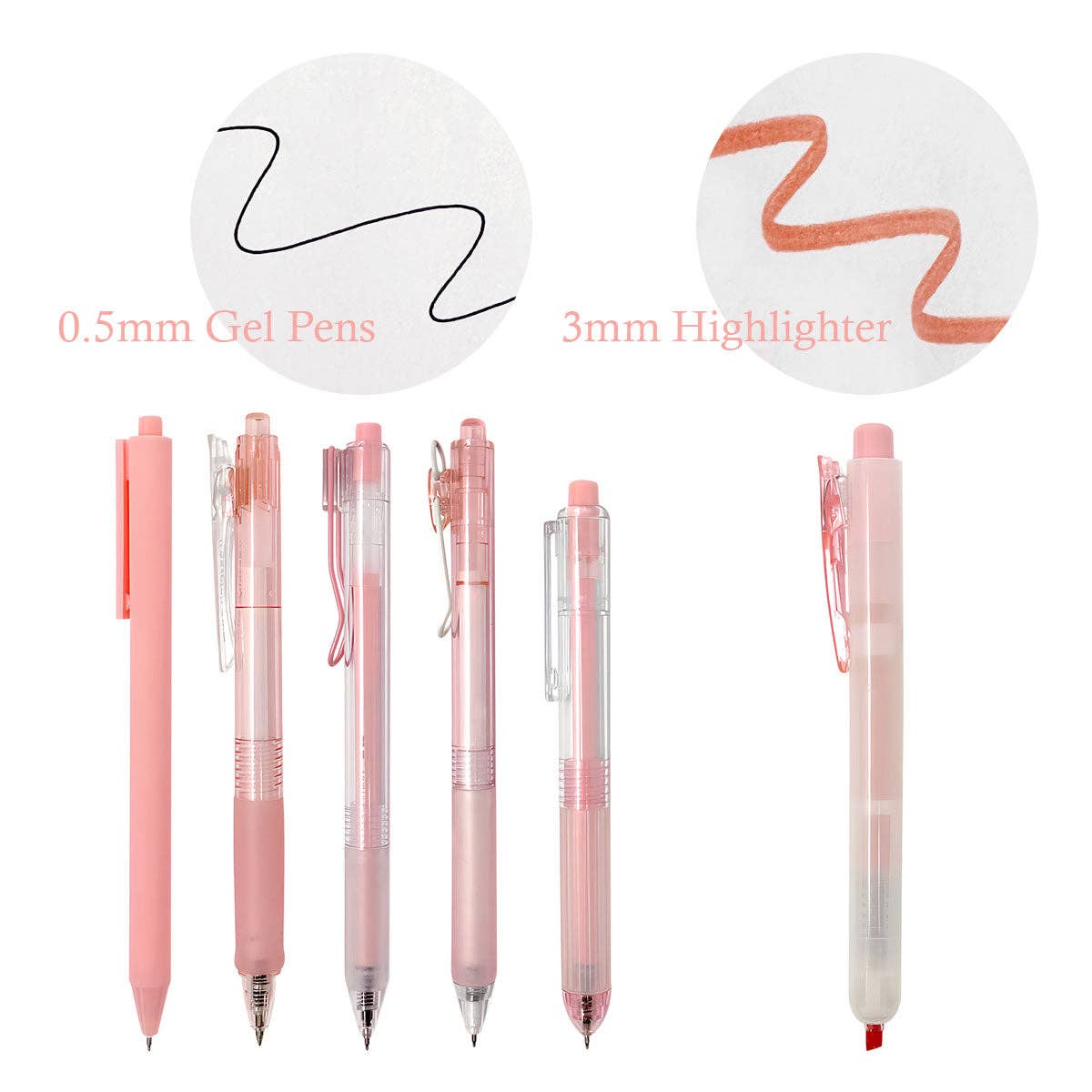 Wrapables.com - Wholesale Pen - Wrapables Retractable Rollerball Pens and Highlighter Set 627