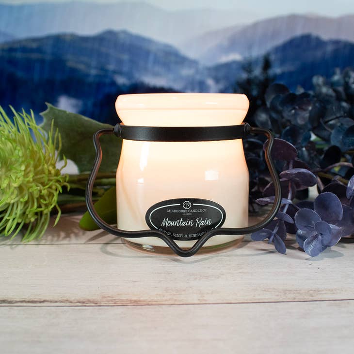 Wholesale 5 oz Cream Jar Soy Candle: Mountain Rain, by Milkhouse