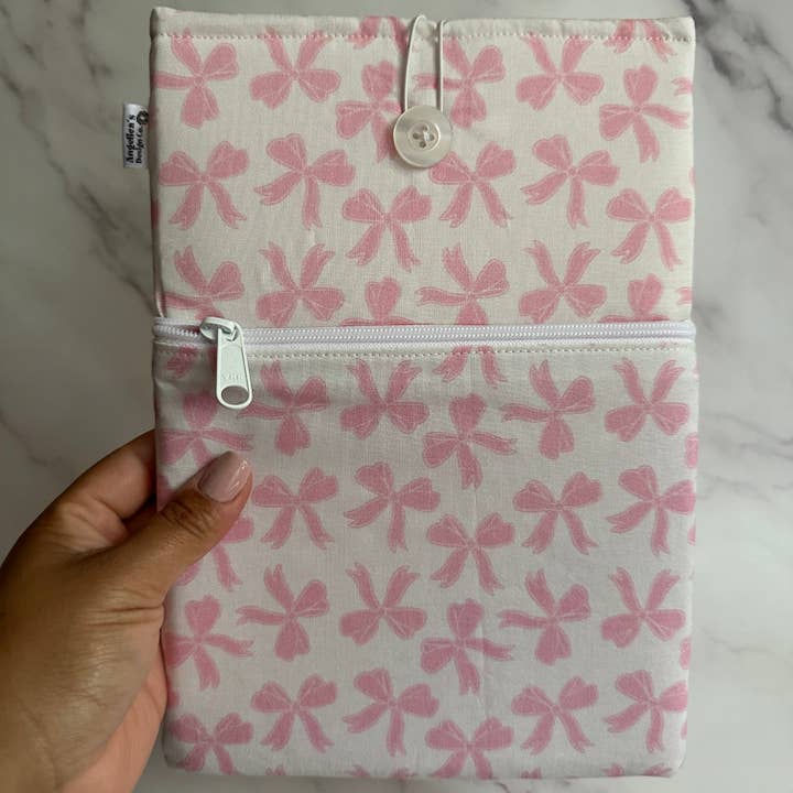 PINK COQUETTE book sleeve for wholesale by Angelica’s Design Co.