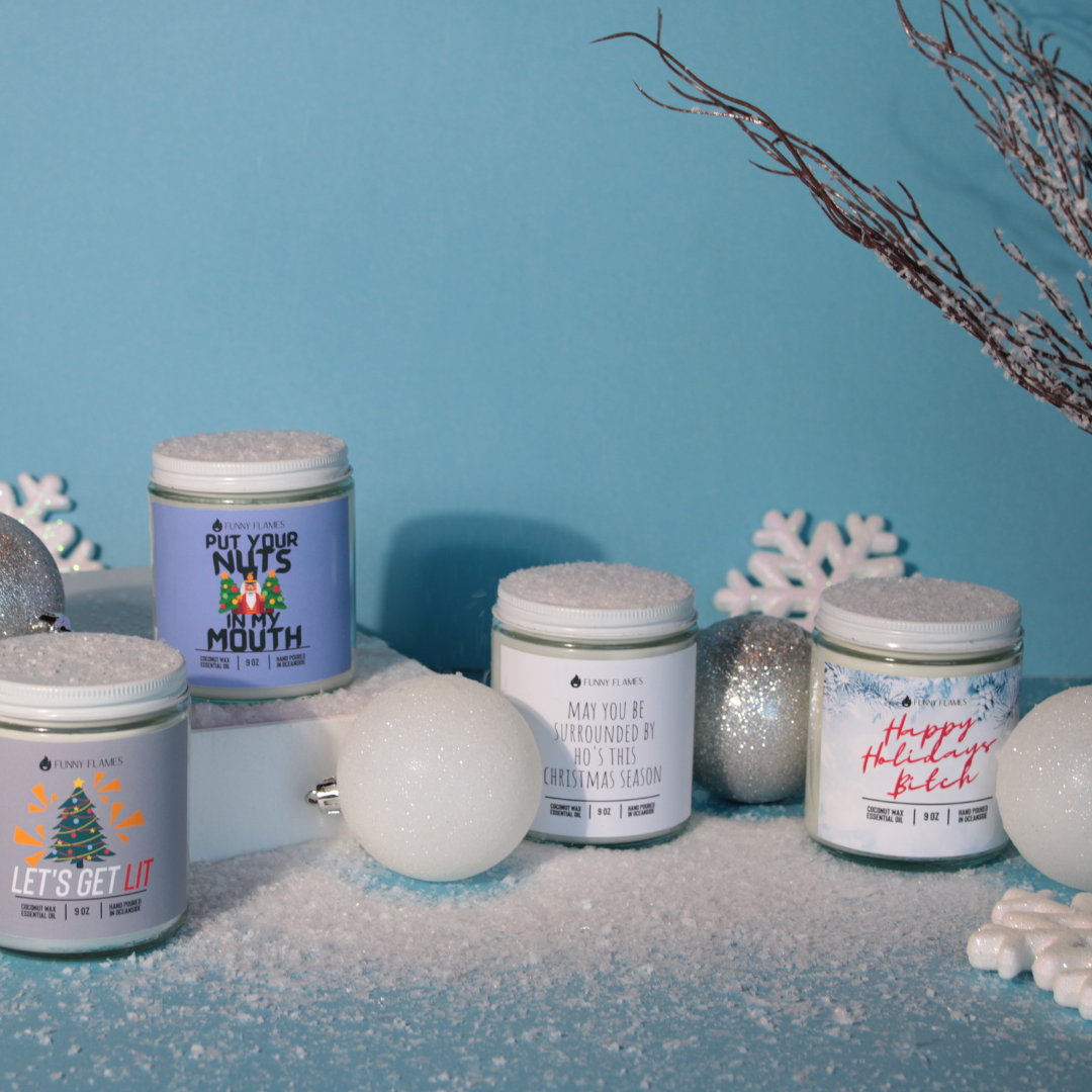 Funny Flames Candle Co - Les Creme - Wholesale Jar/Filled Candle - Holiday 2025 Best Sellers Collection 9oz Candles112