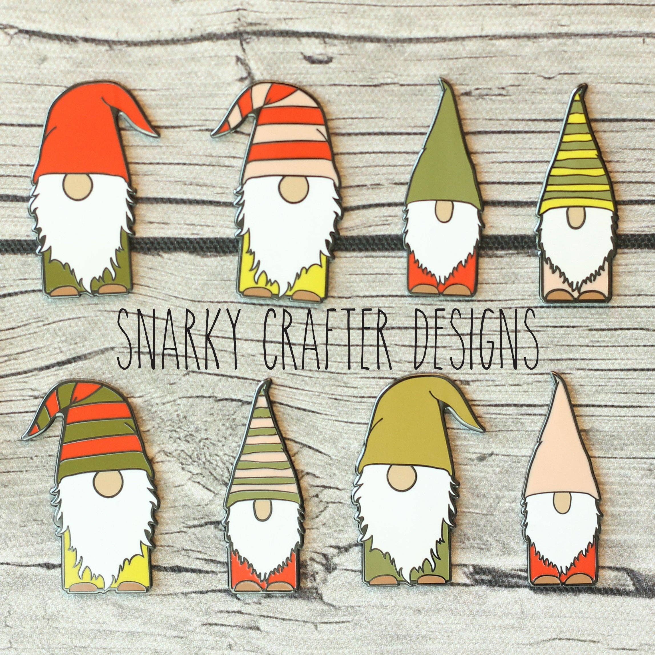 Snarky Crafter Designs - Vente Accessoire de broderie/point de croix - Cache-aiguilles en émail Gnomes1