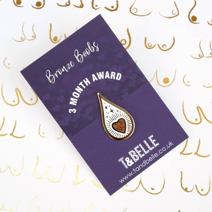Drops of Magic - Bronze 3 Months Breastfeeding Milestone Pin for wholesale by T & Belle