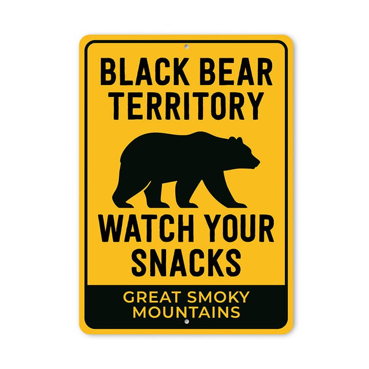 Panneau de territoire d'ours noir Humour des Great Smoky Mountains pour la vente par Lizton Sign Shop, Inc