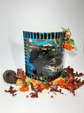 Lampada da parete in vetro Lady in Blue per la vendita all'ingrosso da parte di Glasstopia