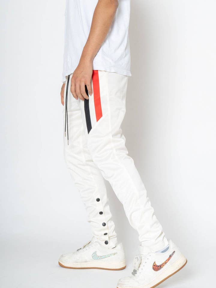 Robin K - Vendita all'ingrosso Pantalone - Uomo - Pantaloni Snap Track da uomo Blank State bianchi5