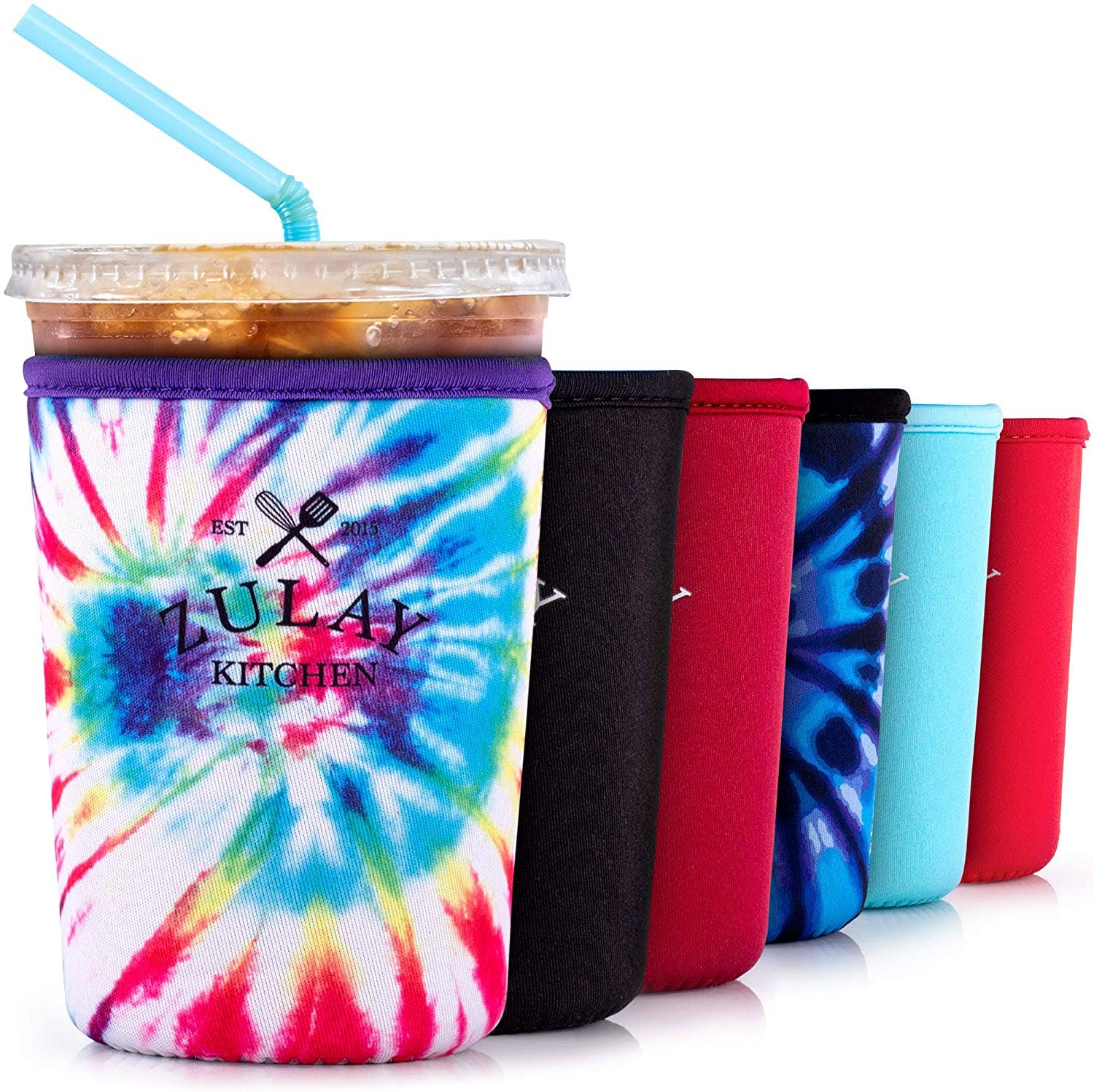 Zulay Kitchen - Wholesale Drink Huggers & Koozies - Reusable Iced Coffee Sleeve - 5-inch Medium Sized Insulator11