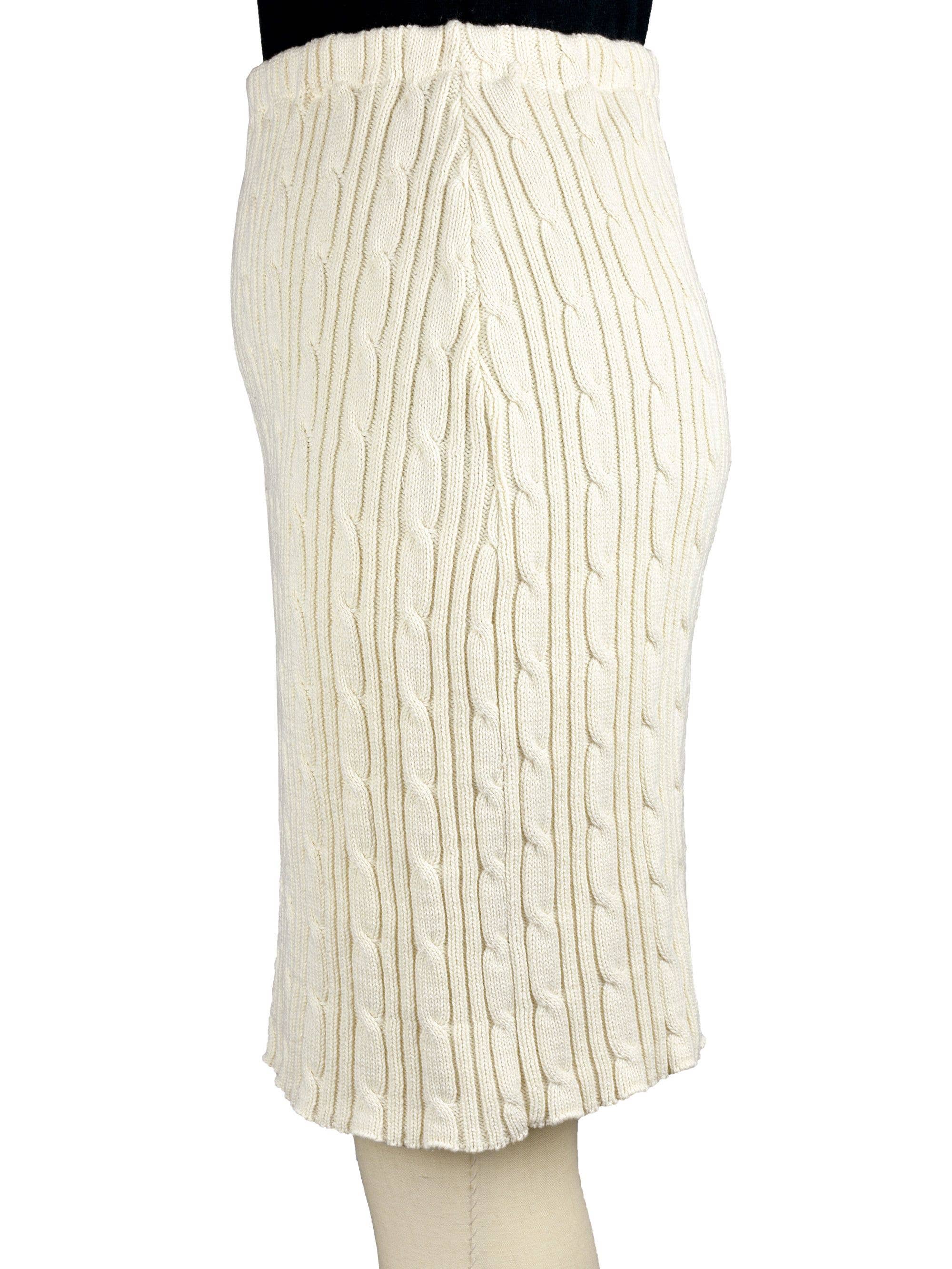 Green 3 – Engroshandel Nederdel - Dame – Dame Spring Vægt Bomuld Sweater Strik Nederdel Natur2