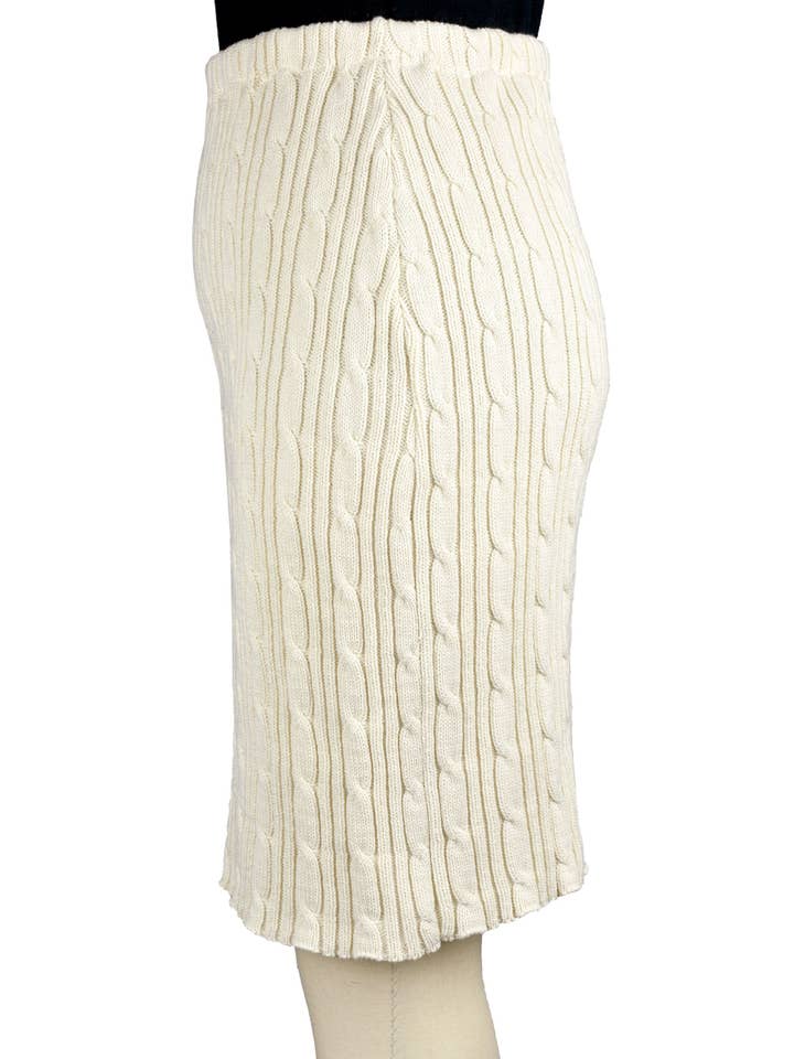 Green 3 – Engroshandel Nederdel - Dame – Dame Spring Vægt Bomuld Sweater Strik Nederdel Natur2