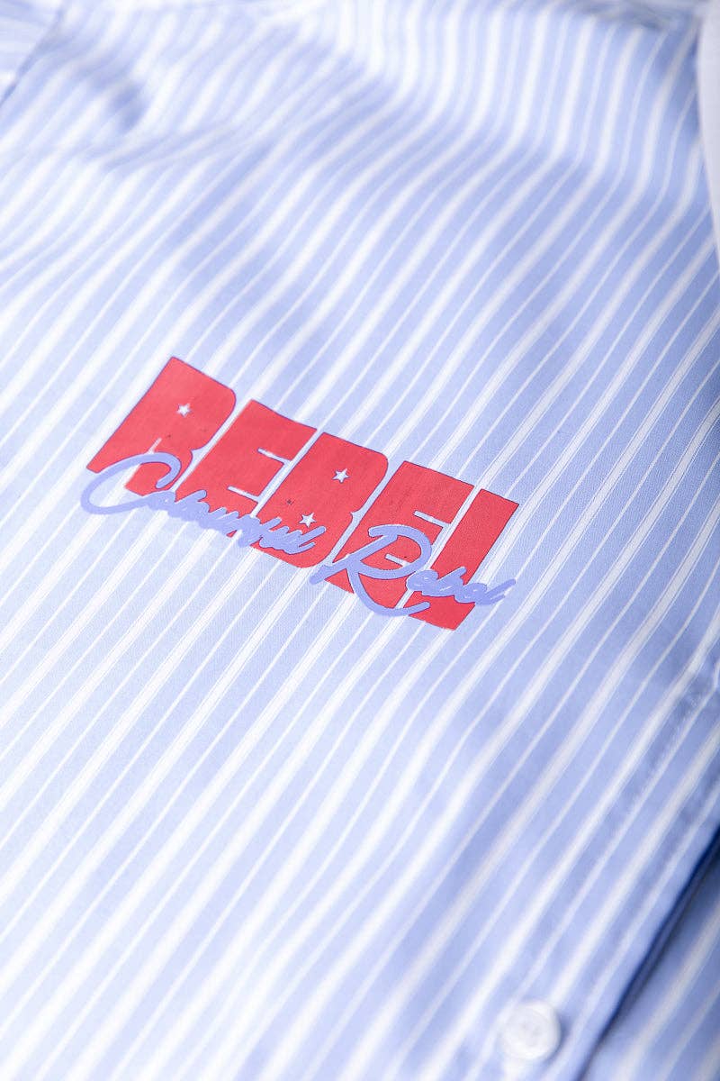 Talia Blouse | White/ Blue for wholesale on Faire5