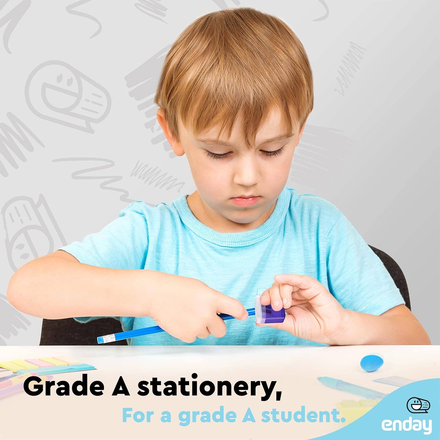 enday - Wholesale Pencil Sharpener - Dual Blade Sharpener W Lid & Receptacle2