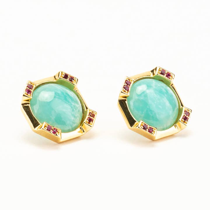 Pendientes Emma Post - Amazonita para venta al por mayor de Addison Weeks