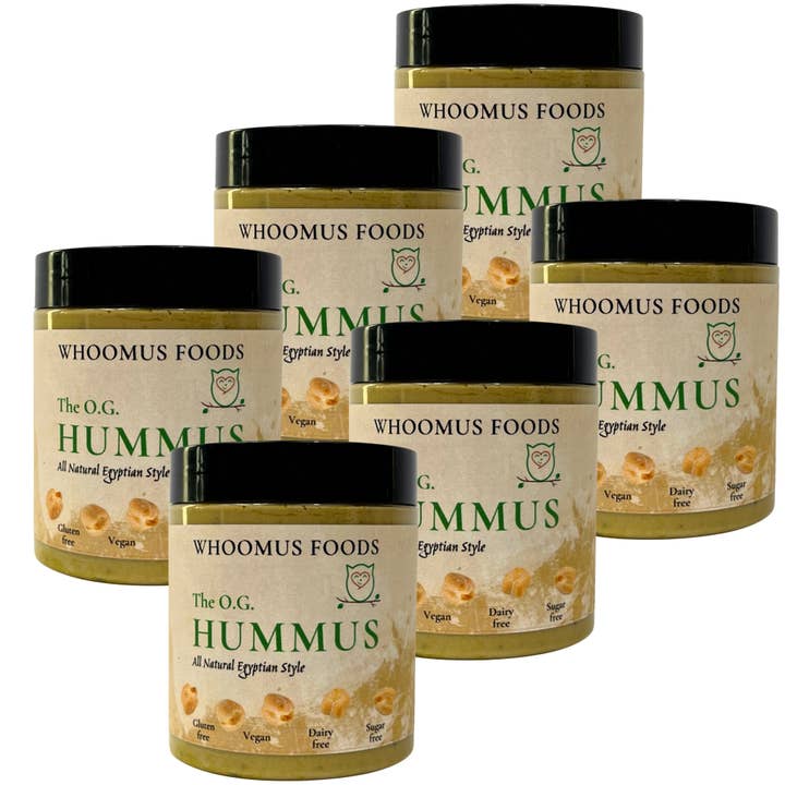 Whoomus Hummus - Wholesale Dip - 8oz - 6 Pack All Natural Gourmet Hummus Original Flavor
