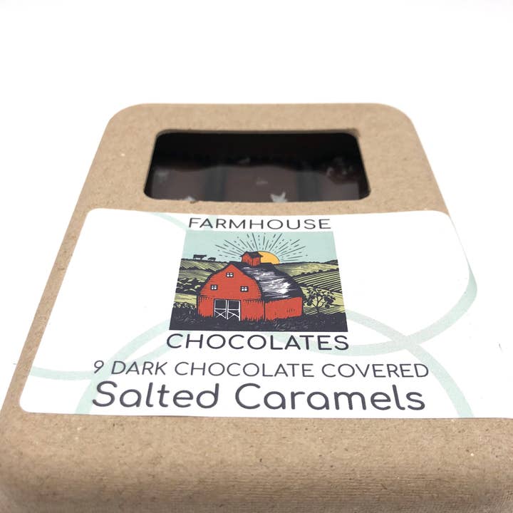 Farmhouse Chocolates - Wholesale Chocolate Covered Sweets - 9 Piece Dark Chocolate Covered Salted Caramels6