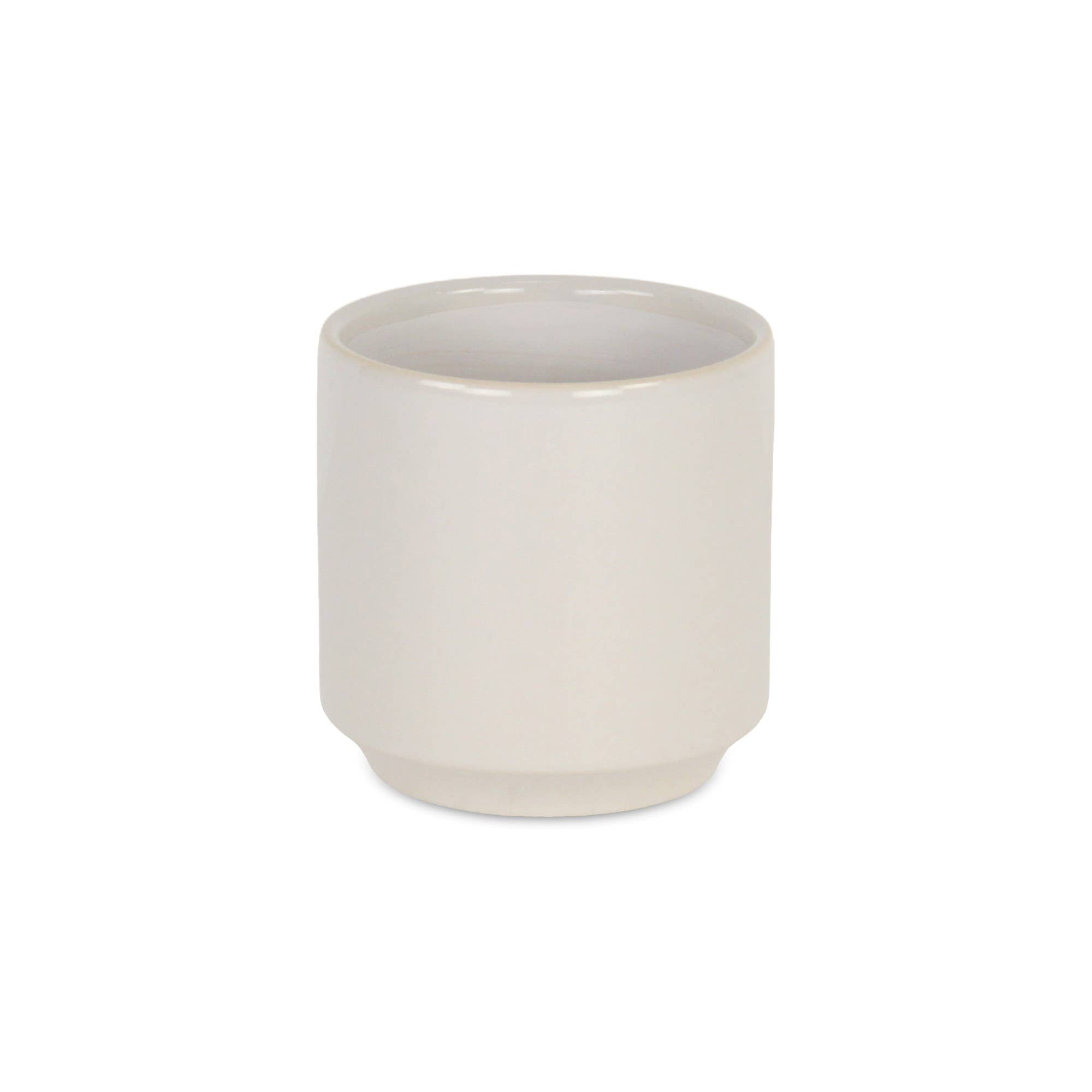 Cheungs Home Decor - Vendita all'ingrosso Vasi per piante - Elegora vaso in ceramica monocolore con lato dritto - bianco sporco1