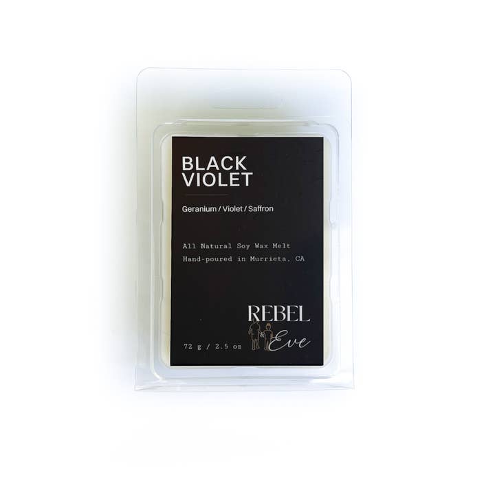 Rebel and Eve Candle Company - Wholesale Wax Melt - Violet and Saffron Soy Wax Melt - Black Violet
