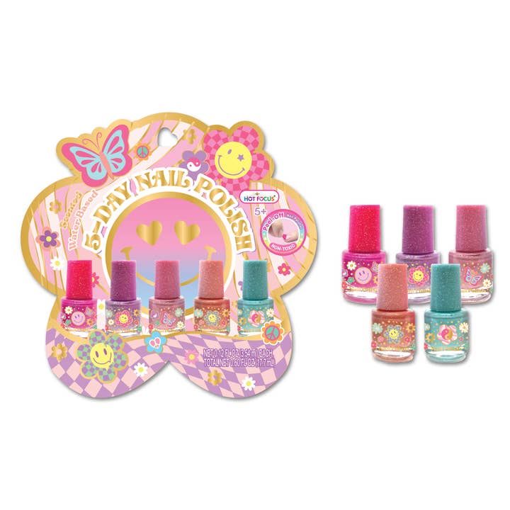 Hot Focus, Inc. - Wholesale Nail Polish - Kids - 5 Day Nail Polish, Groovy Flower