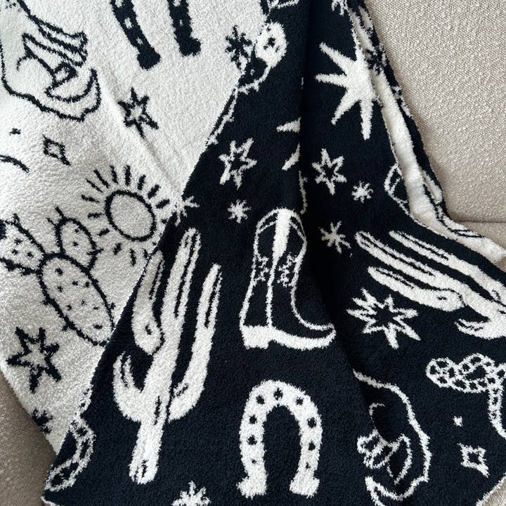 Black Cream Baby Western Luxe Blanket for wholesale on Faire3