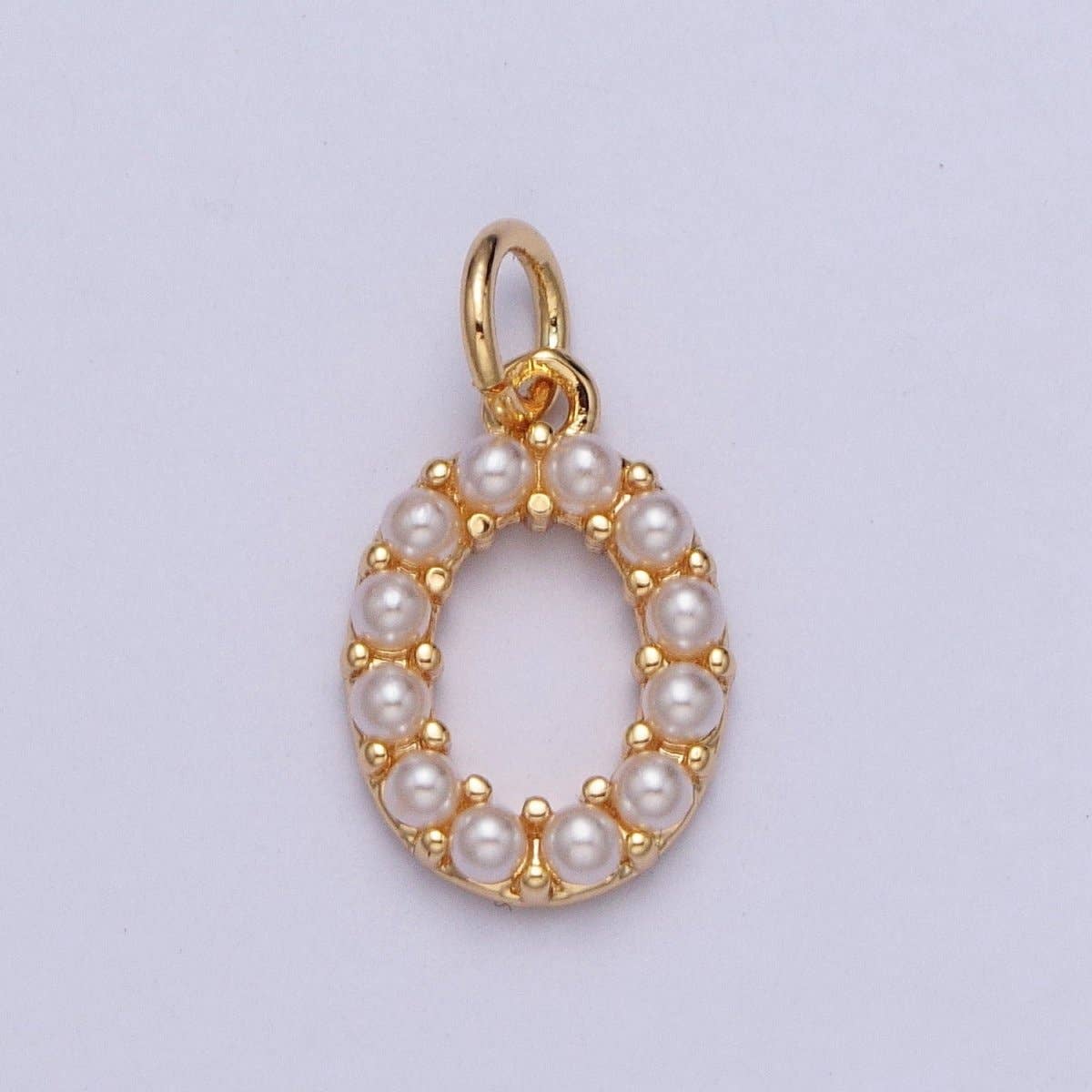 Aim Eternal - Venta al por mayor Abalorios/colgantes individuales - Mini Abecedario Colgante de Perla Encanto Inicial de Perla Pequeña Colgante Relleno de Oro de 16K para Joyería Personalizada | A-313-A-32514