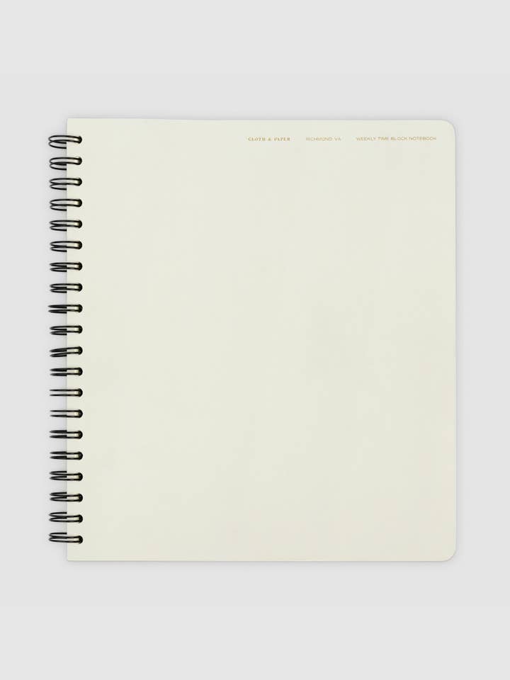 Time Block Notebook for wholesale by Cloth & Paper
