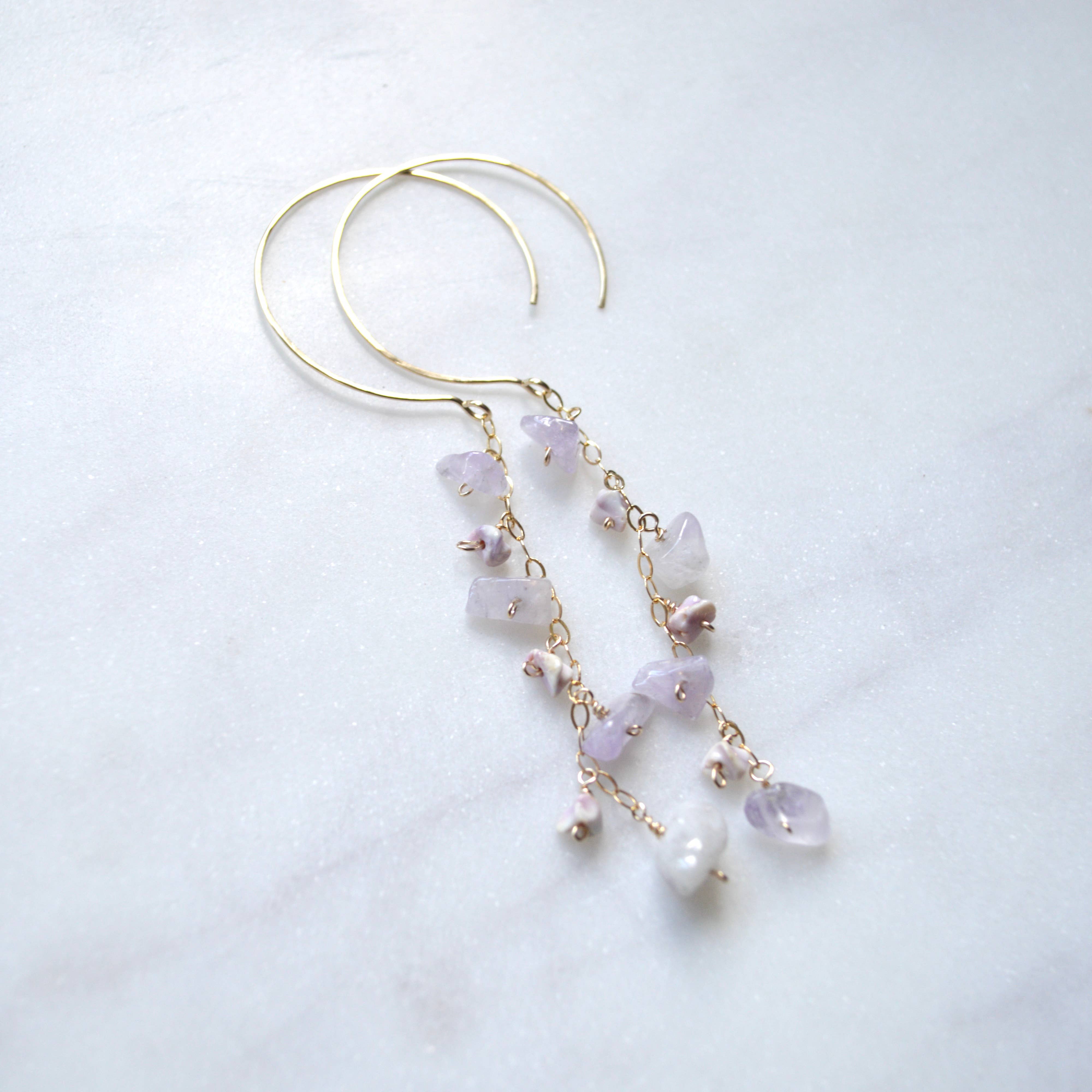 Salty But Sweet - Wholesale Dangle Earrings - Dangling Amethyst Earrings5