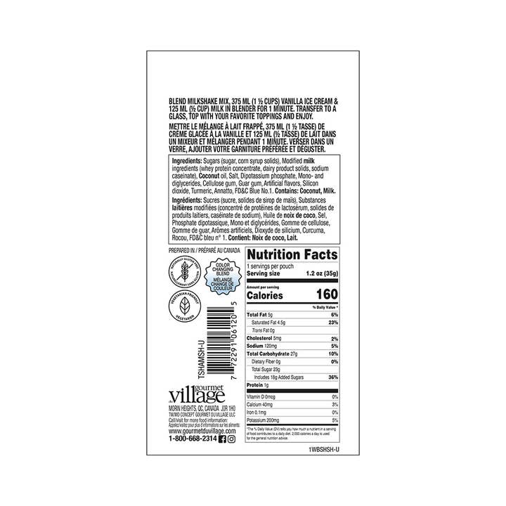 Gourmet Du Village - Wholesale Cocktail Mix/Syrup - Mini Milkshake Shark (Blue)2