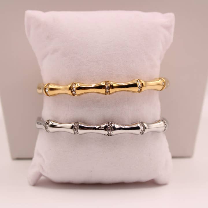 Brazalete de bambú con pedrería para venta al por mayor de OliviaBlair Designs