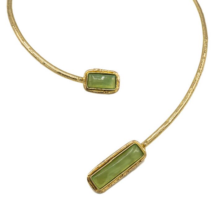 Halsband med naturliga rektangulära stenar för wholesale av KLK