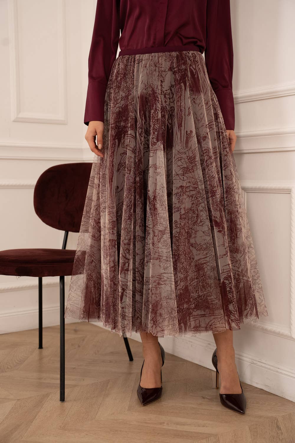 CHOKLATE PARIS - Wholesale Skirt - Women's - Amber skirt in toile de Jouy printed tulle - CK08202-14