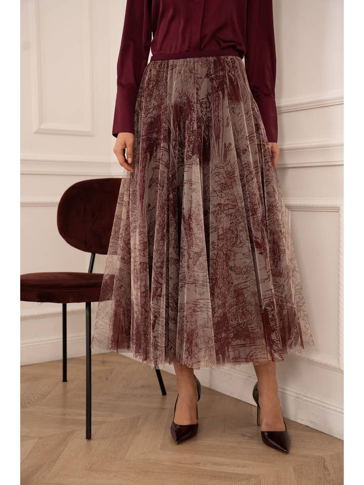 CHOKLATE PARIS - Wholesale Skirt - Women's - Amber skirt in toile de Jouy printed tulle - CK08202-14