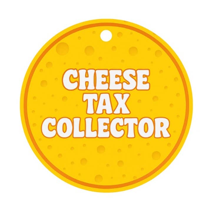 Peace, Love and Sarcasm - Wholesale Pet Collar Charm - Cat/Dog - Cheese Tax Collector Pup Charm0