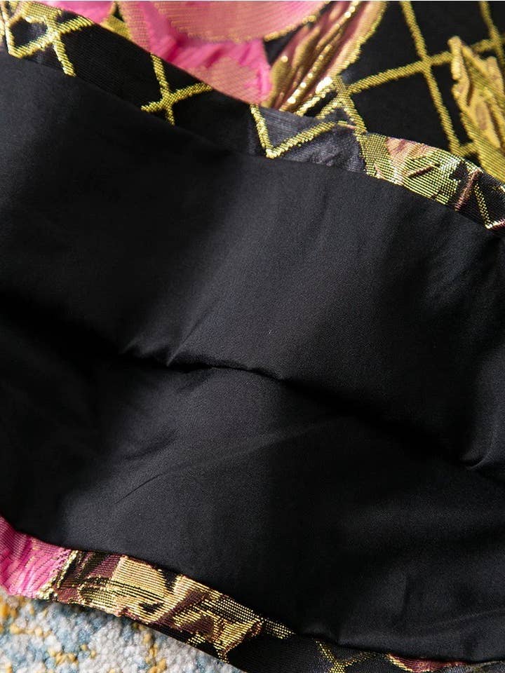 Black DR903Y Handmade Beaded Embossed Sleeveless Elegant Dress for wholesale on Faire10